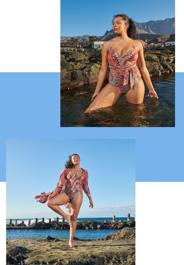 woman in swimsuit standing in water